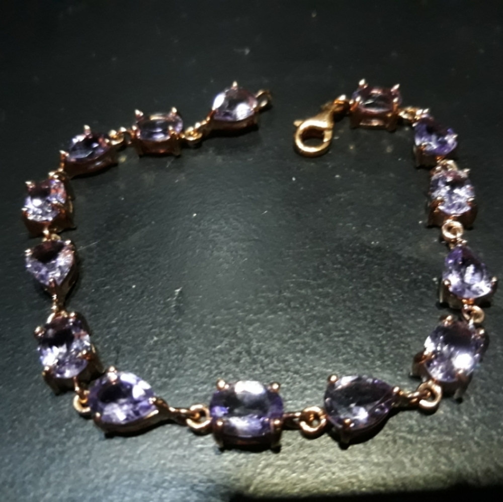 Natural Amethyst OOAK DESIGNER Bracelet C10